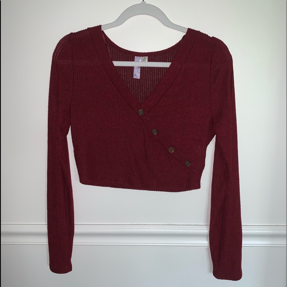 Red/burgundy crop top